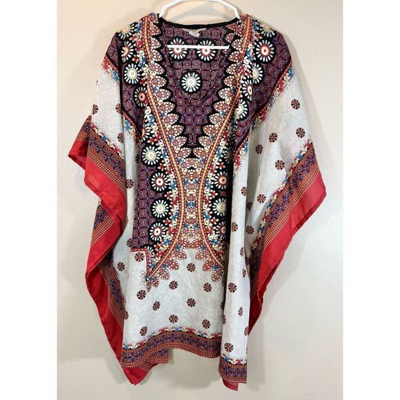 Gypsie Blu Kaftan Lightweight Boho Beach Coverup Dress Women's One Size - Picture 6 of 12